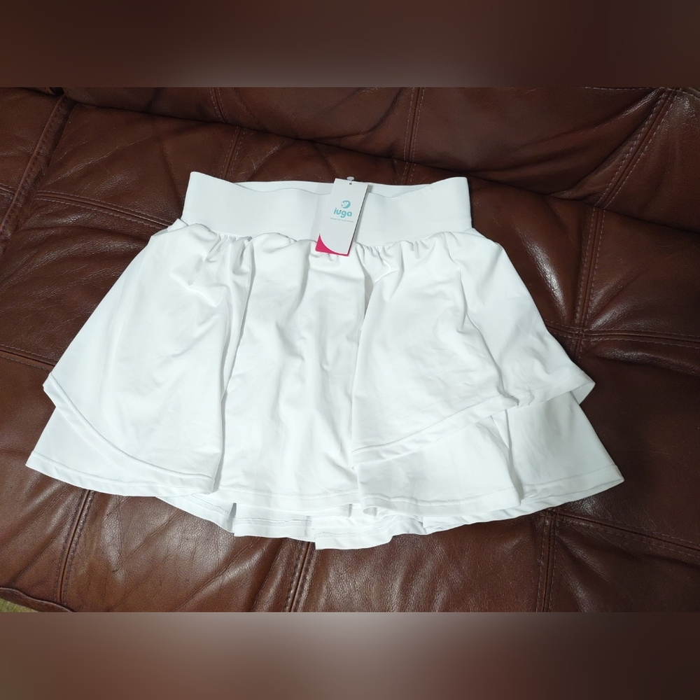 Iuga Women's Activewear White Skort Size Small Elastic Golf Tennis Sportswear